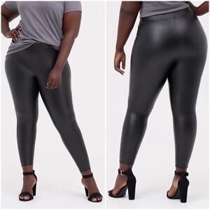 Torrid Platinum Faux Leather Black Leggings